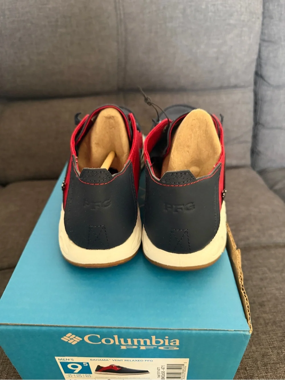Men's Navy and Red Casual Boat Shoes